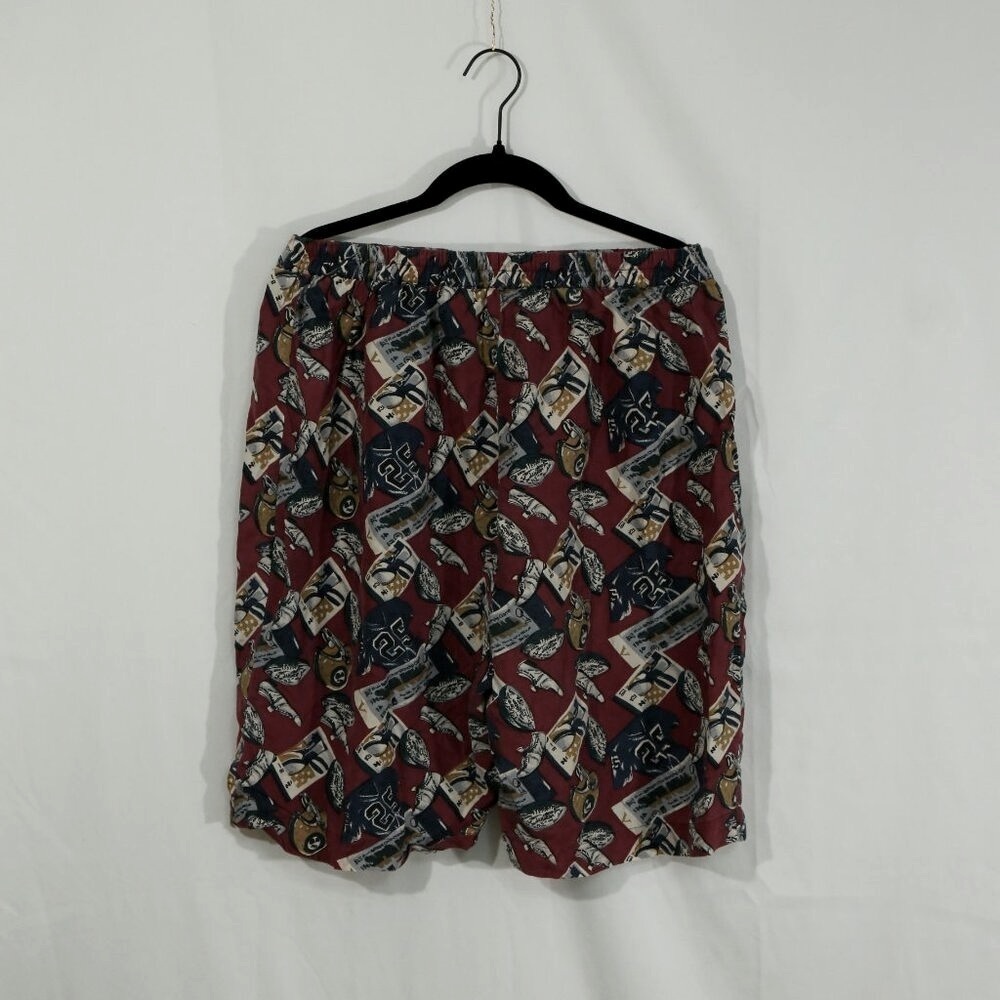 Unique football shorts 90s 100% Silk Men’s M – Abstract Retro Print Lounge